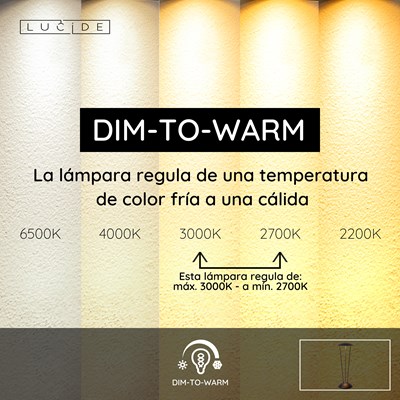 Lucide RENEE - Lámpara de mesa Recargable Dentro/Fuera - Batería/acumulador - Ø 12,3 cm - LED Dim to warm - 1x2,2W 2700K/3000K - IP54 - Con estación de carga inalámbrica - Negro